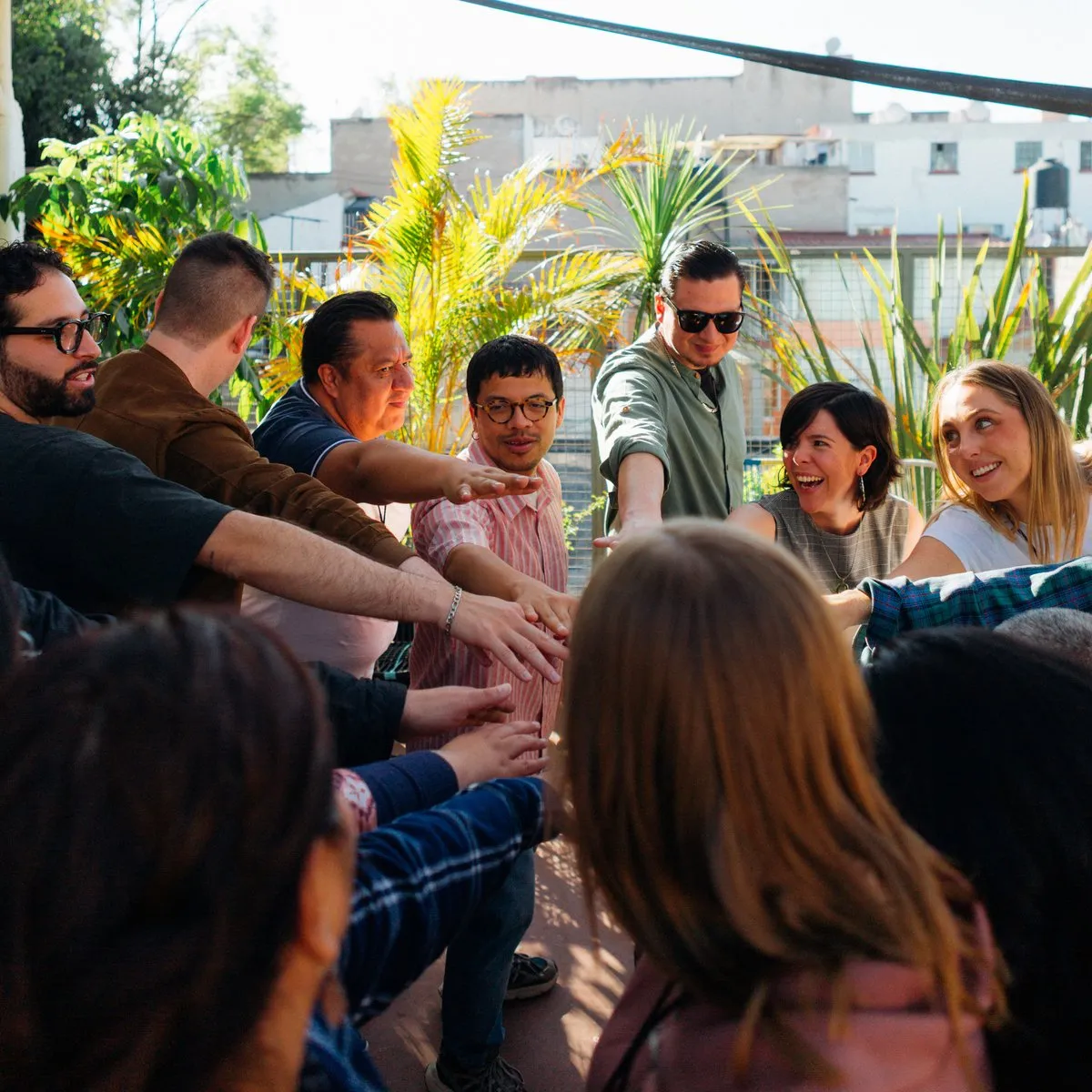 Church team serving together